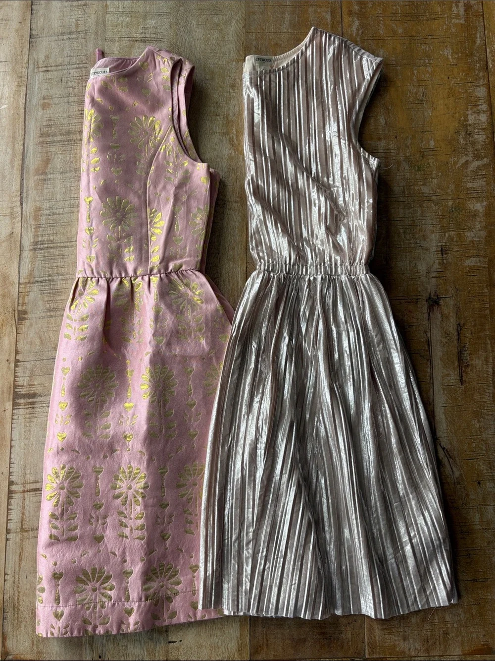 Crewcuts Girls' Pink & Metallic Gold  Party Dresses size 12/14